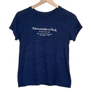 Abercrombie & Fitch Navy Blue Short Sleeve Thin Lightweight Sweater shirt Size S